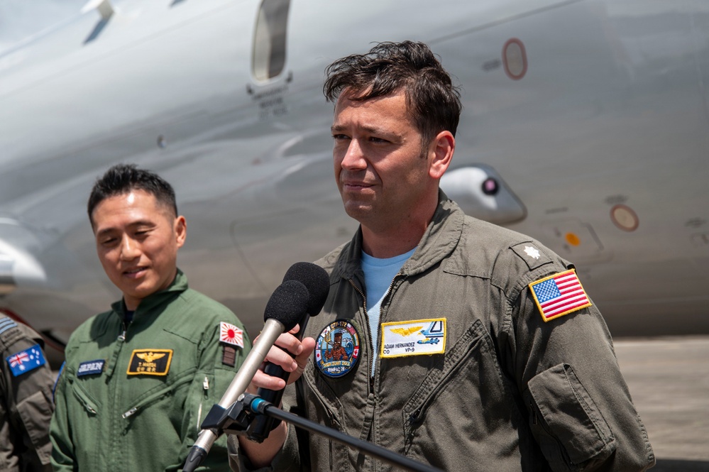 Maritime Patrol and Reconnaissance Aircraft component of Combined Task Force 172 participate in media availability for RIMPAC 2026