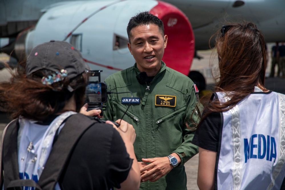 Maritime Patrol and Reconnaissance Aircraft component of Combined Task Force 172 participate in media availability for RIMPAC 2026
