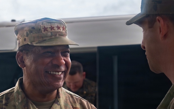 TRANSCOM commander visits Kadena, engages with Airmen