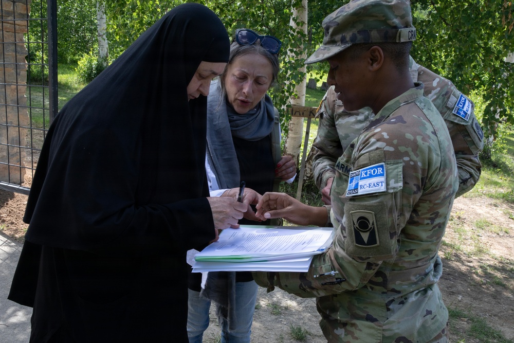 KFOR engineers support Brnjax Monastery gate project