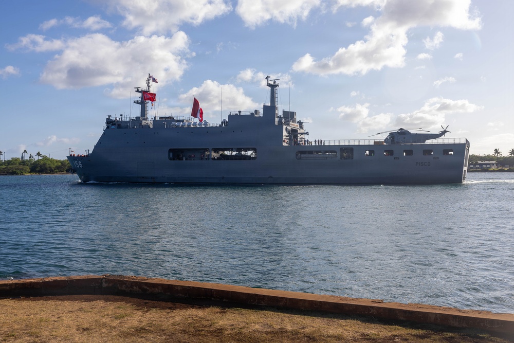 BAP Pisco (AMP156) Departs Pearl Harbor to begin RIMPAC 2026 sea phase