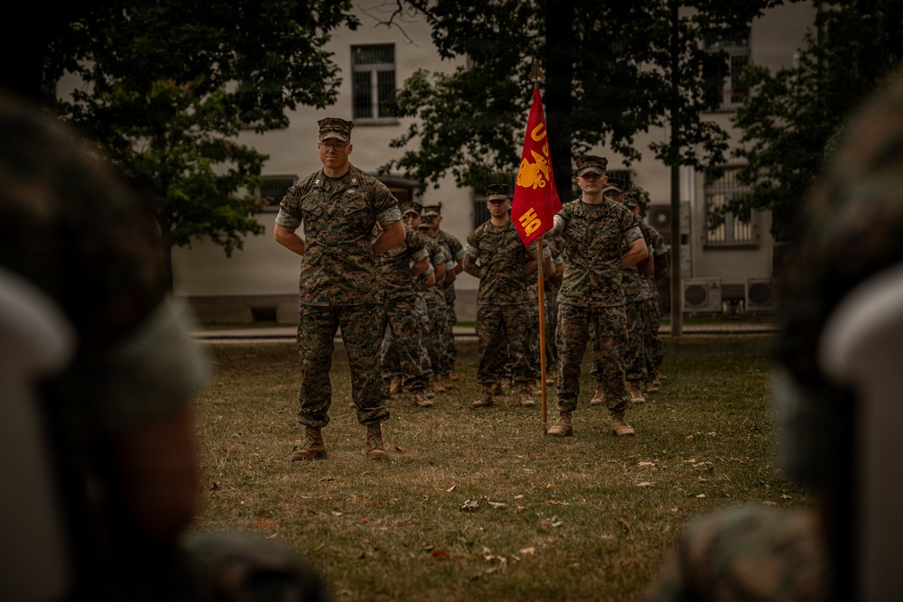 U.S. Marine Corps Forces, Europe and Africa conducts Headquarters Company change of command ceremony in Germany