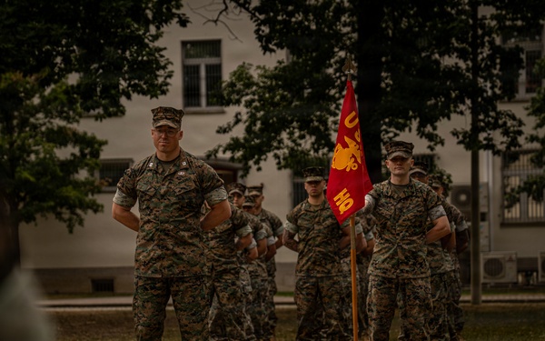 U.S. Marine Corps Forces, Europe and Africa conducts Headquarters Company change of command ceremony in Germany