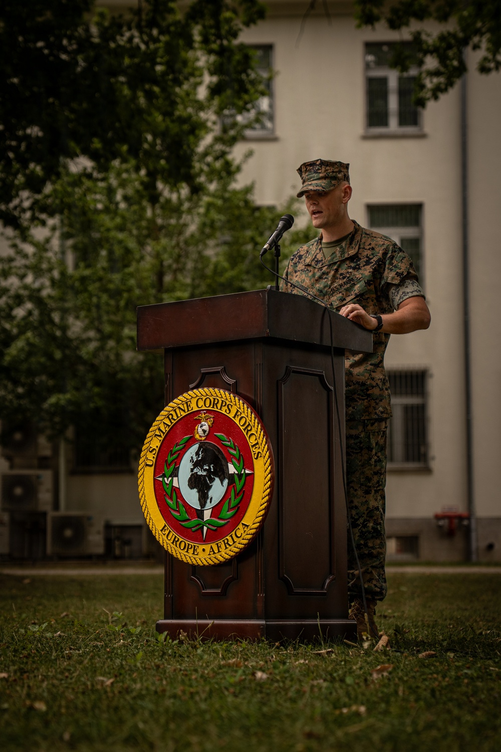 U.S. Marine Corps Forces, Europe and Africa conducts Headquarters Company change of command ceremony in Germany