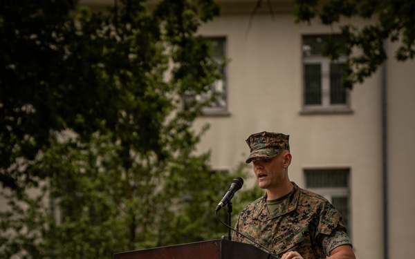 U.S. Marine Corps Forces, Europe and Africa conducts Headquarters Company change of command ceremony in Germany