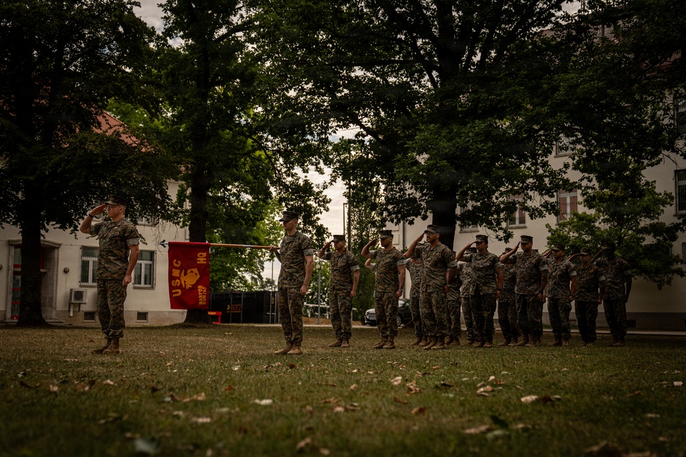 U.S. Marine Corps Forces, Europe and Africa conducts Headquarters Company change of command ceremony in Germany