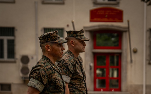 U.S. Marine Corps Forces, Europe and Africa conducts Headquarters Company change of command ceremony in Germany