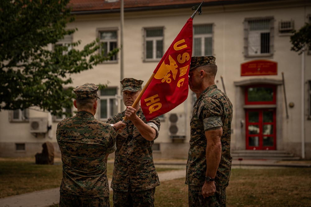 U.S. Marine Corps Forces, Europe and Africa conducts Headquarters Company change of command ceremony in Germany