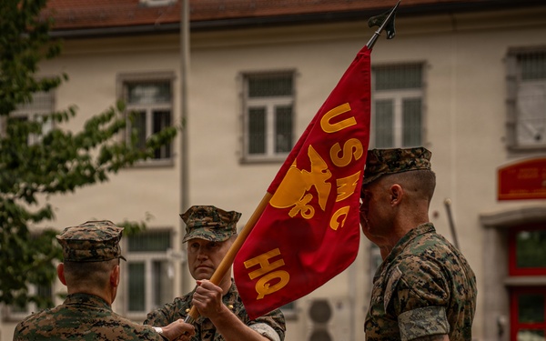 U.S. Marine Corps Forces, Europe and Africa conducts Headquarters Company change of command ceremony in Germany