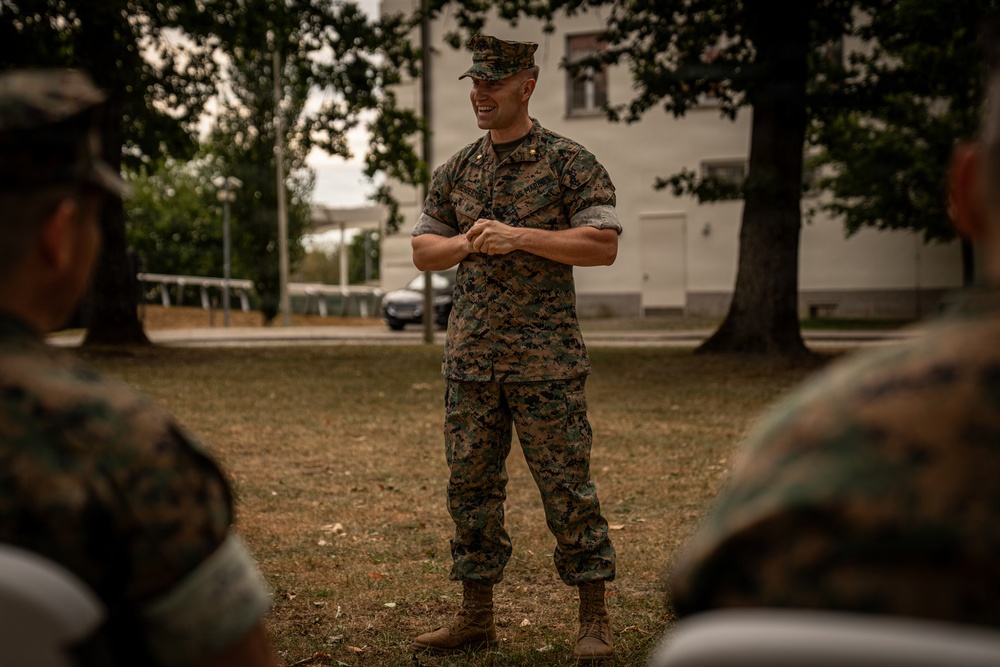 U.S. Marine Corps Forces, Europe and Africa conducts Headquarters Company change of command ceremony in Germany
