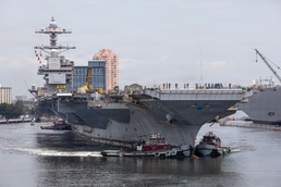 Norfolk Naval Shipyard Welcomes USS Gerald R. Ford for its First Planned Incremental Availability