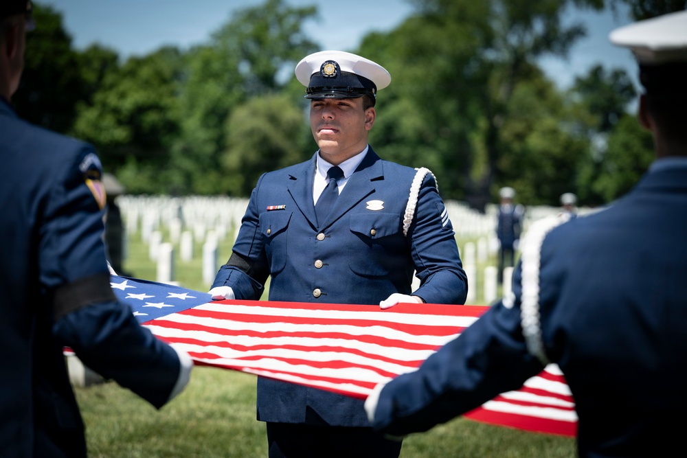 Full Military Funeral Honors with Escort were Conducted During a Memorial Service for U.S. Merchant Marine Galleyman-Utility Jose Pabon