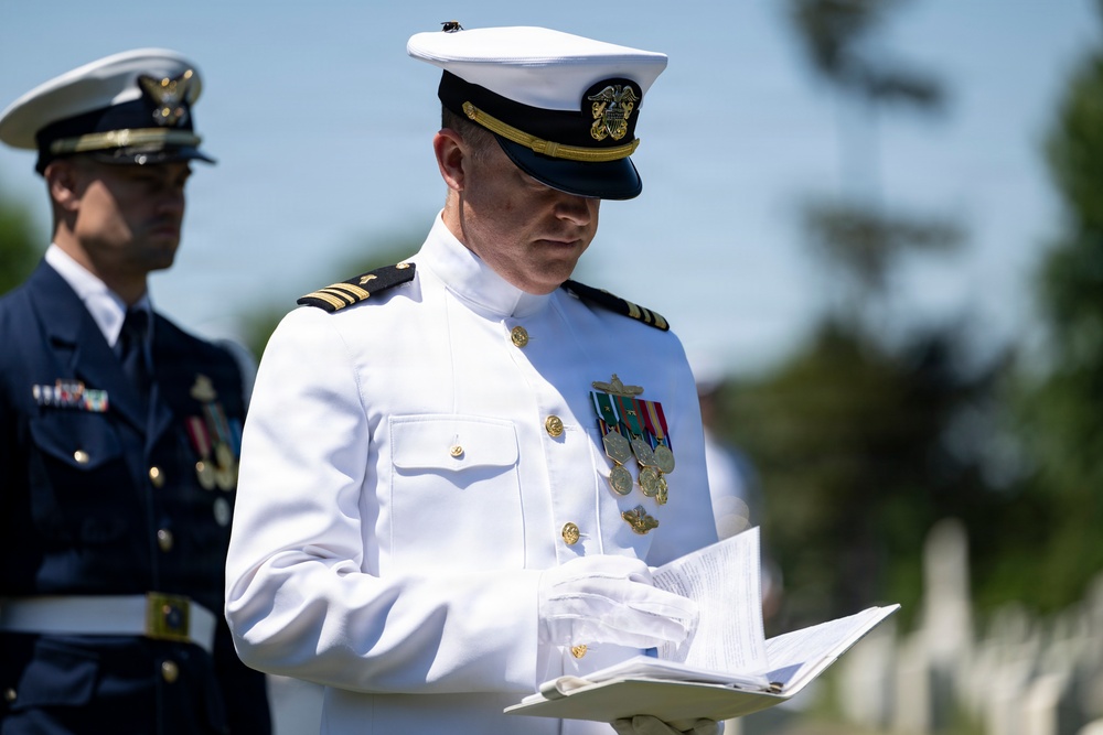 Full Military Funeral Honors with Escort were Conducted During a Memorial Service for U.S. Merchant Marine Galleyman-Utility Jose Pabon