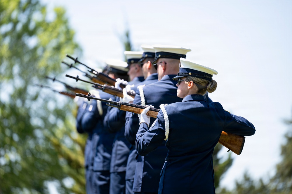 Full Military Funeral Honors with Escort were Conducted During a Memorial Service for U.S. Merchant Marine Galleyman-Utility Jose Pabon