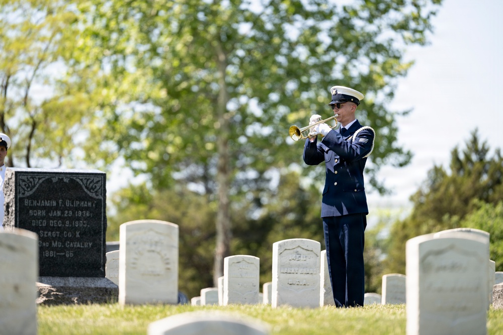 Full Military Funeral Honors with Escort were Conducted During a Memorial Service for U.S. Merchant Marine Galleyman-Utility Jose Pabon