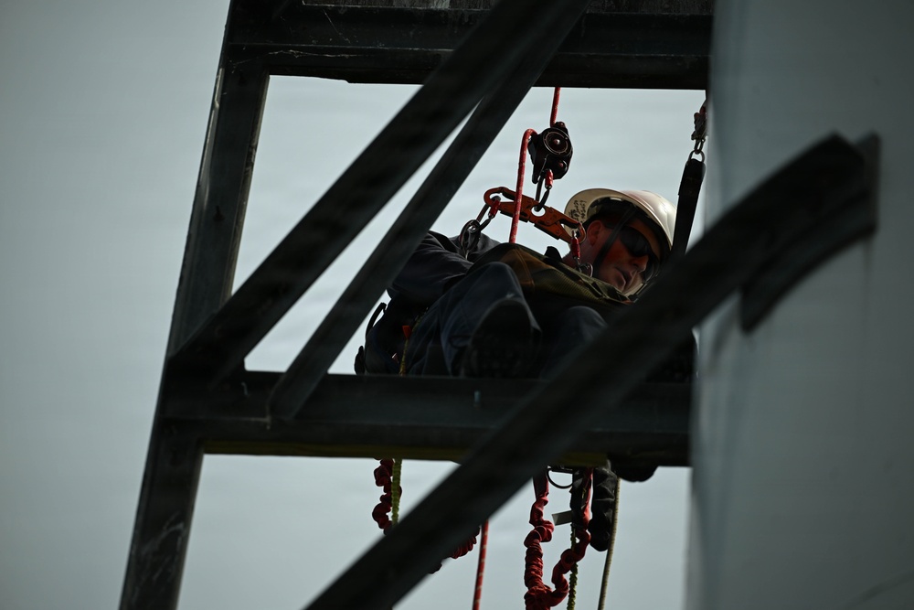 Coast Guard conducts maintenance on Lake Michigan near Green Bay, Wisconsin