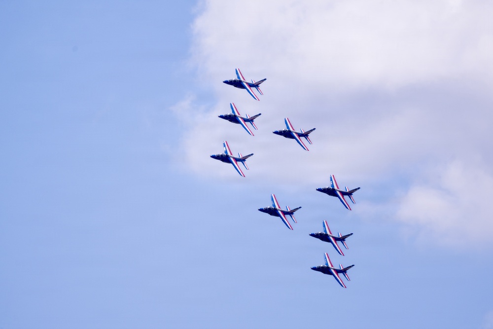 Patrouille de France demo team prepares for Liberté 250 over Joint Base Andrews