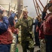 U.S. Marine Corps Maj. Gen. Kevin Jarrard, the senior U.S. Southern Command (USSOUTHCOM) official in support of Venezuela earthquake relief efforts, is piped aboard Arleigh Burke-class destroyer USS Gridley .