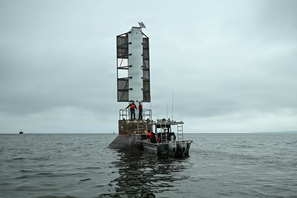 Coast Guard conducts maintenance on Lake Michigan near Green Bay, Wisconsin