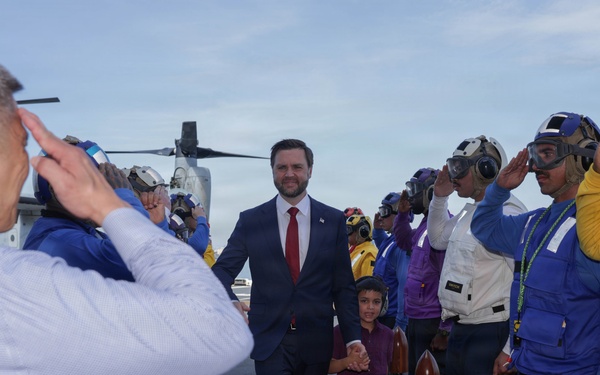 USS KEARSARGE Hosts Vice President JD Vance During INR 250