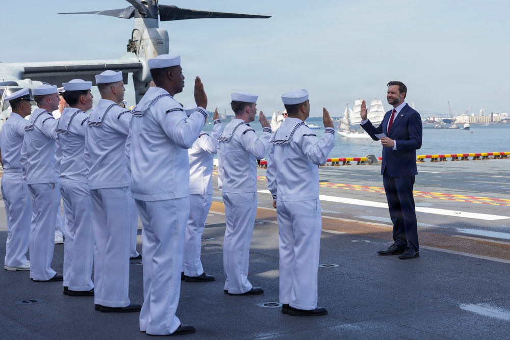 USS KEARSARGE Hosts Vice President JD Vance During INR 250
