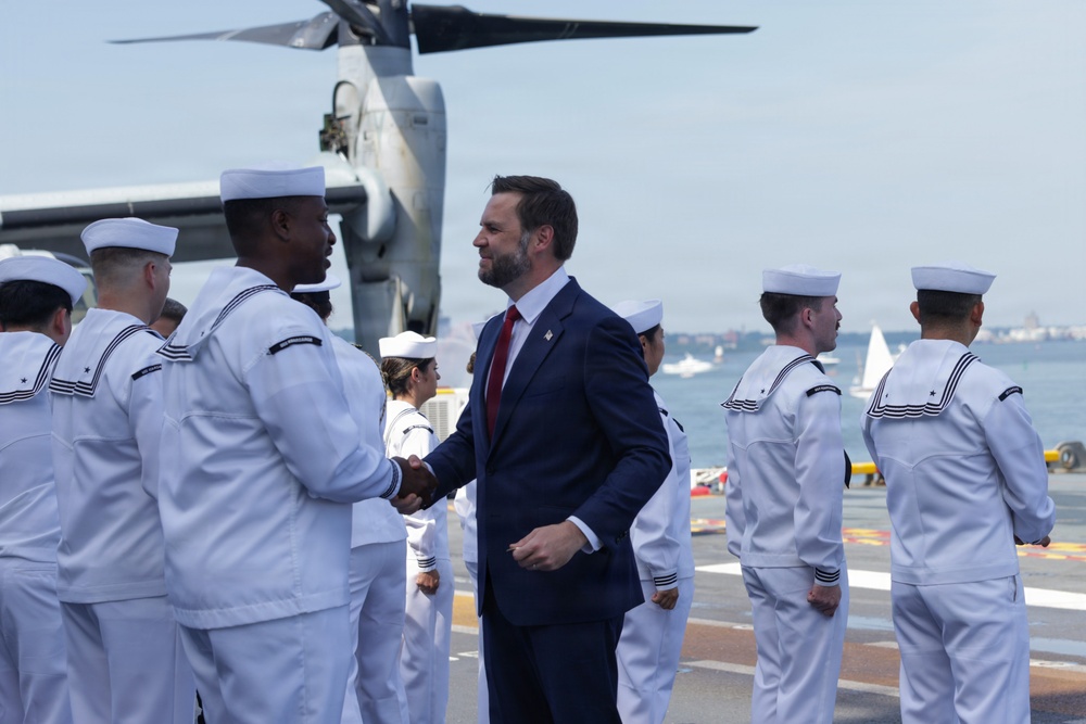 USS KEARSARGE Hosts Vice President JD Vance During INR 250