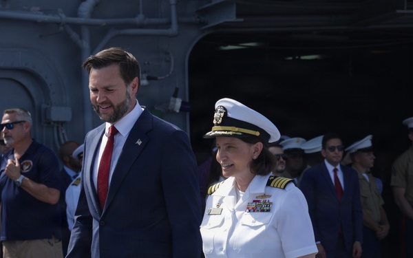 USS KEARSARGE Hosts Vice President JD Vance During INR 250