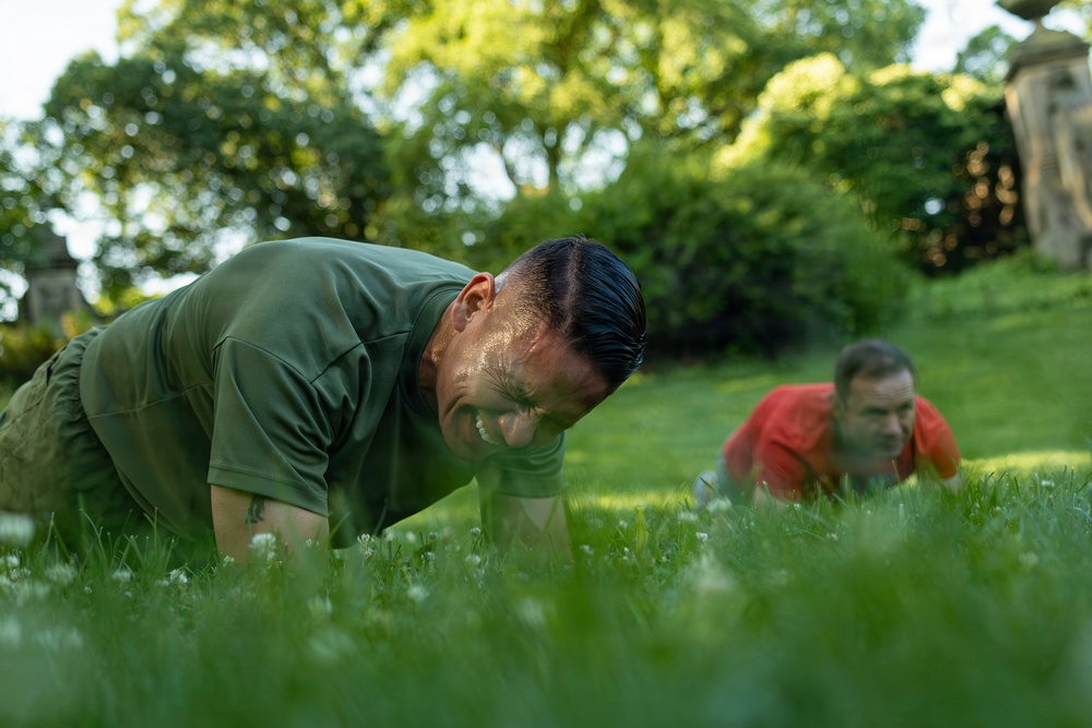 “America 250 Plank Challenge” with the Commandant, Gen. Eric M. Smith, and 1st Sea Lord, Gen. Gwyn Jenkins