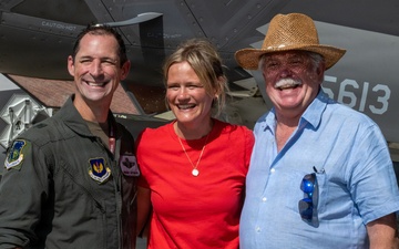 Brig. Gen. Jack Arthaud celebrates fini flight at RAF Lakenheath