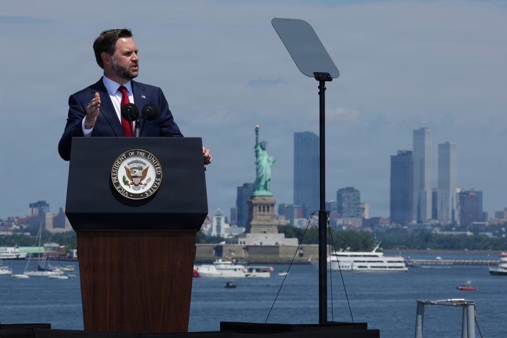 USS KEARSARGE Hosts Vice President JD Vance During INR 250
