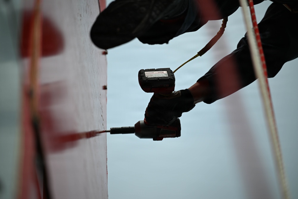Coast Guard conducts maintenance on Lake Michigan near Green Bay, Wisconsin
