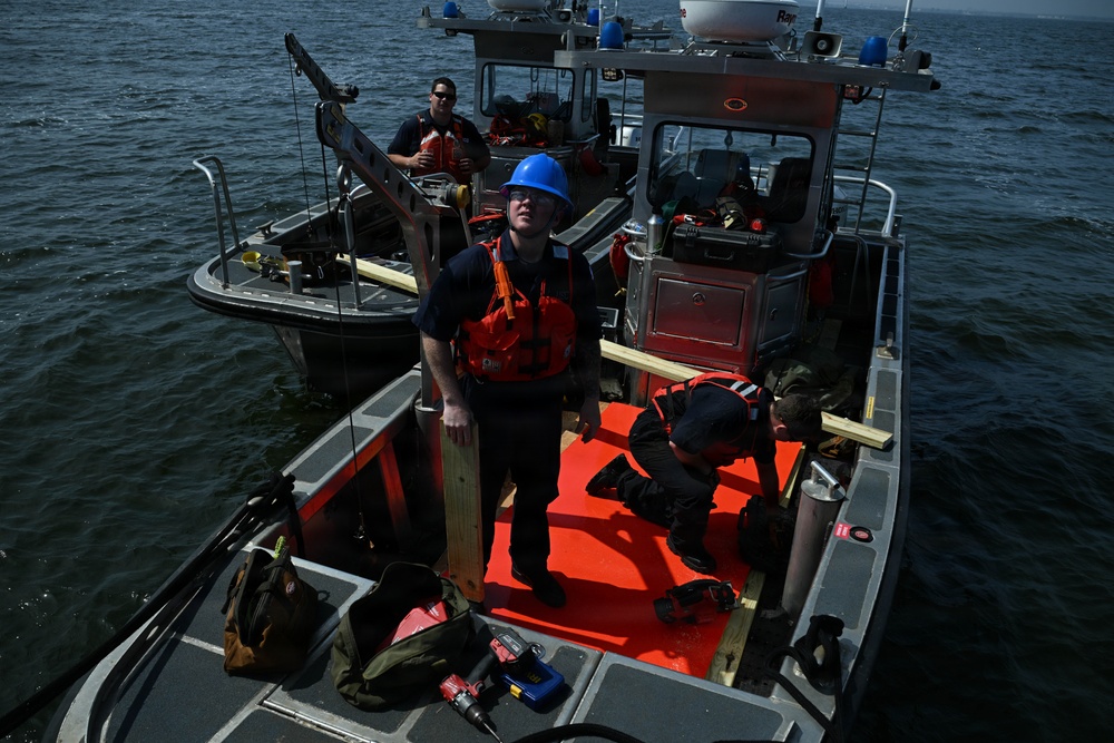 Coast Guard conducts maintenance on Lake Michigan near Green Bay, Wisconsin