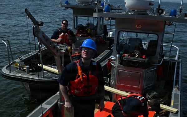 Coast Guard conducts maintenance on Lake Michigan near Green Bay, Wisconsin