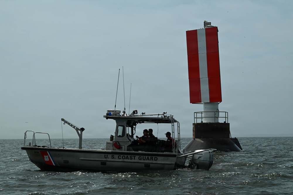 Coast Guard conducts maintenance on Lake Michigan near Green Bay, Wisconsin