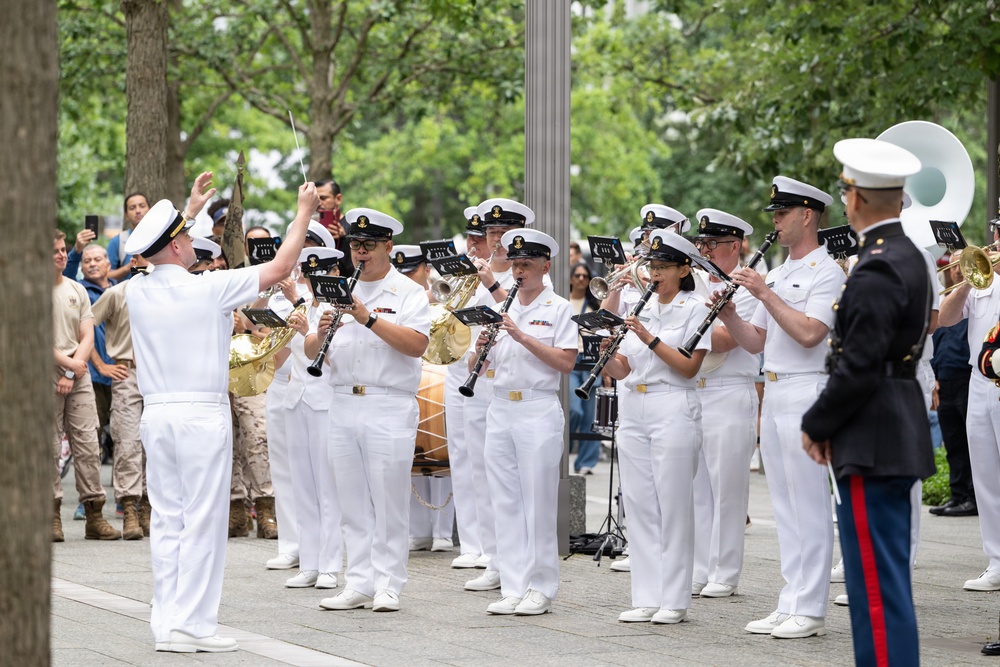 U.S. Navy Band performs in the World Trade Center plaza