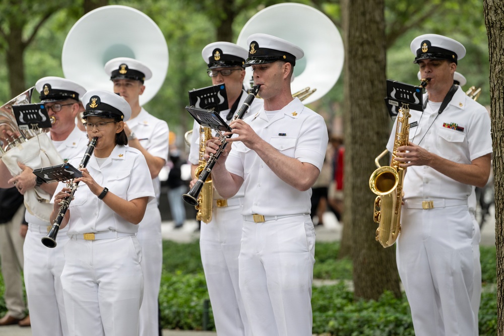 U.S. Navy Band performs in the World Trade Center plaza