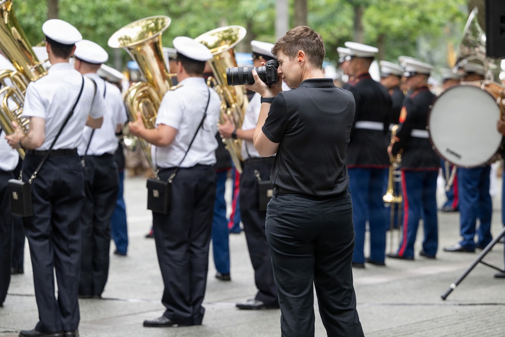 U.S. Navy Band performs in the World Trade Center plaza