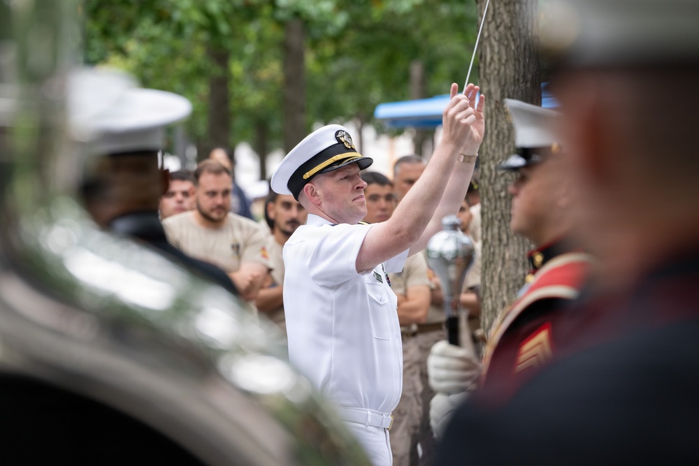 U.S. Navy Band performs in the World Trade Center plaza