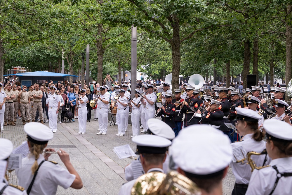 U.S. Navy Band performs in the World Trade Center plaza