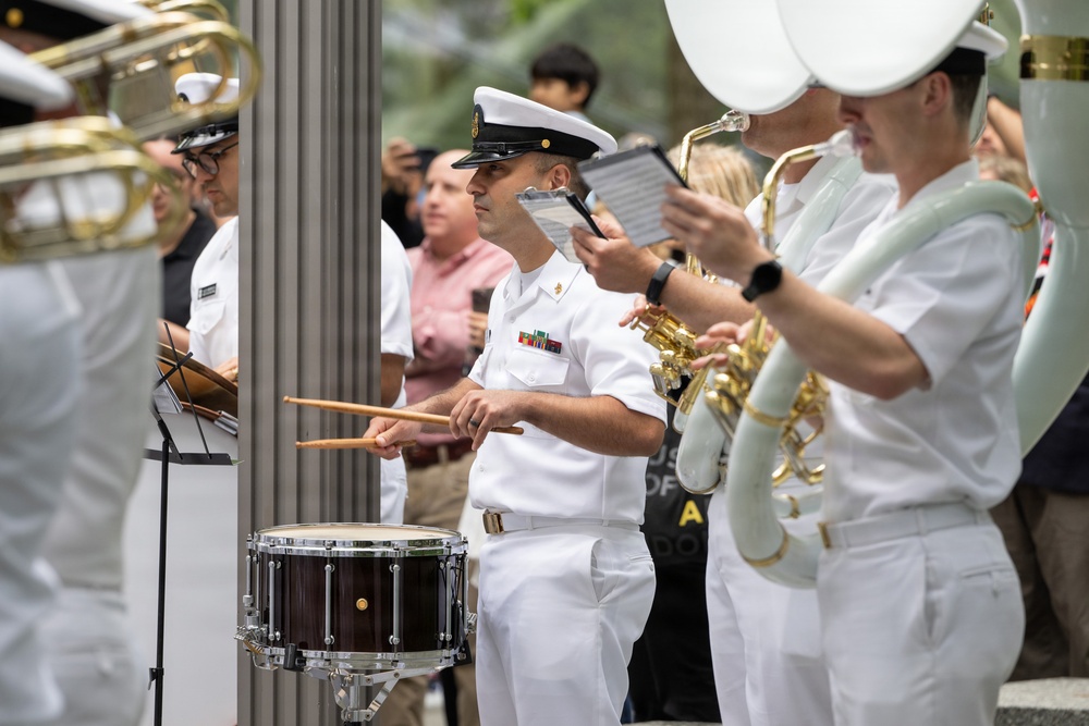 U.S. Navy Band performs in the World Trade Center plaza