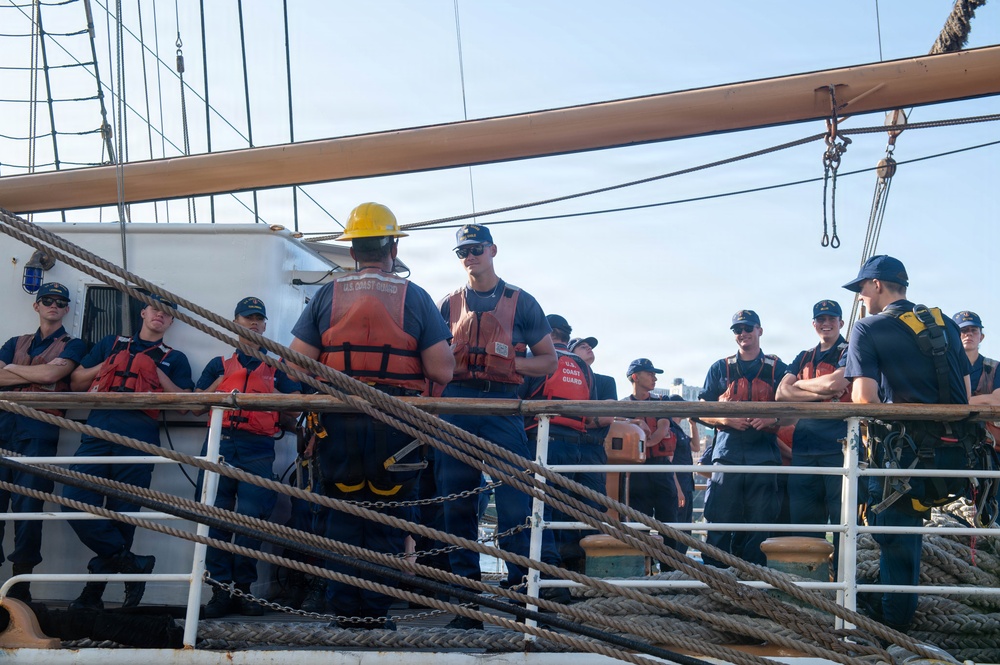 U.S. Coast Guard Cutter Eagle Departs New York During Sail250 Parade of Sail