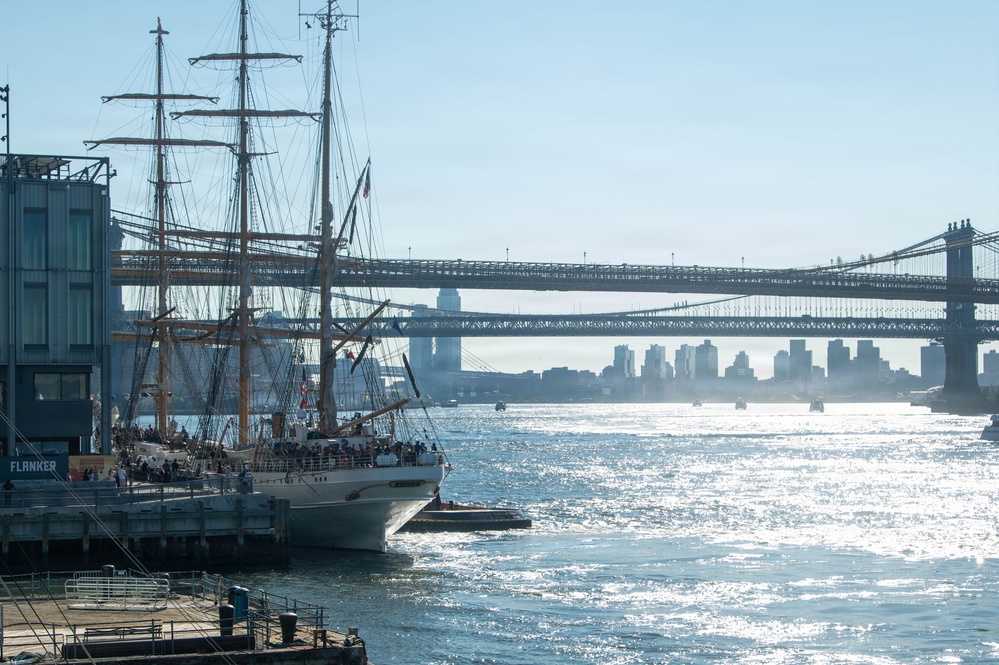 U.S. Coast Guard Cutter Eagle Departs New York During Sail250 Parade of Sail