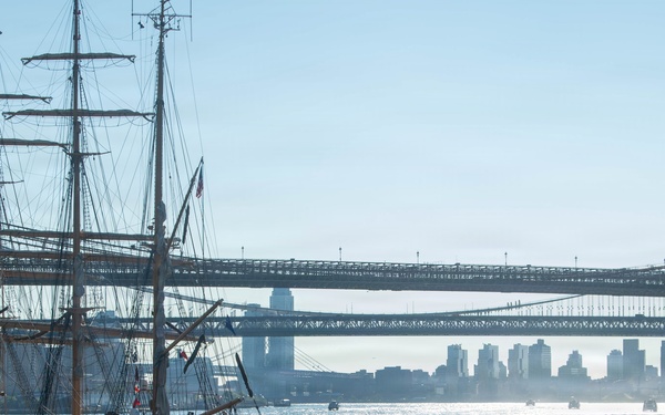 U.S. Coast Guard Cutter Eagle Departs New York During Sail250 Parade of Sail