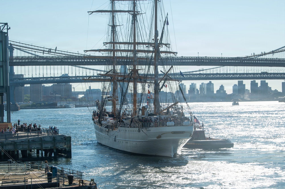 U.S. Coast Guard Cutter Eagle Departs New York During Sail250 Parade of Sail