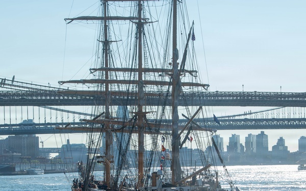 U.S. Coast Guard Cutter Eagle Departs New York During Sail250 Parade of Sail