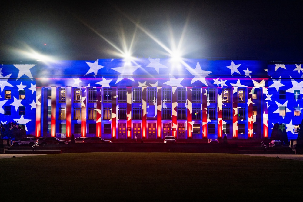 America’s 250th Birthday Pentagon Light Display
