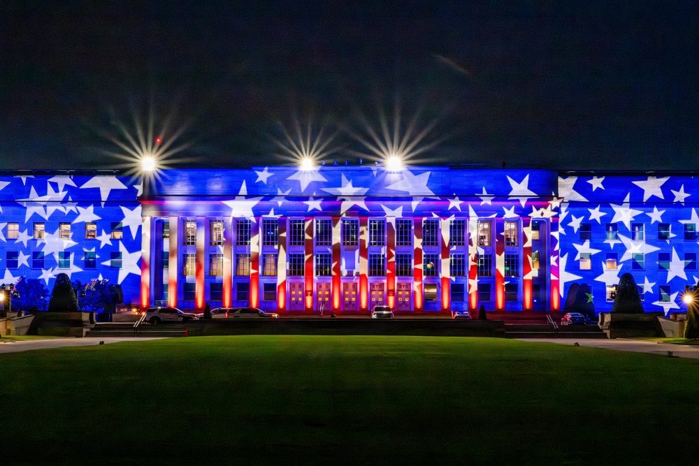 America’s 250th Birthday Pentagon Light Display