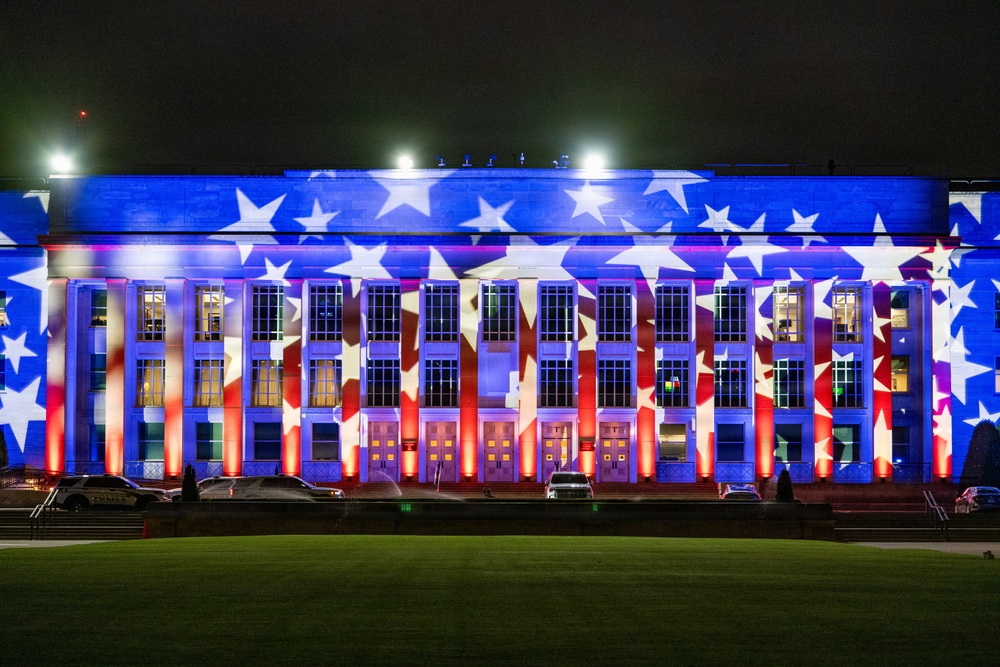 America’s 250th Birthday Pentagon Light Display
