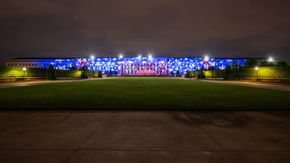 America’s 250th Birthday Pentagon Light Display