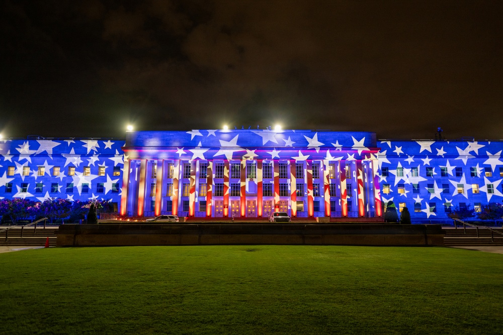 America’s 250th Birthday Pentagon Light Display